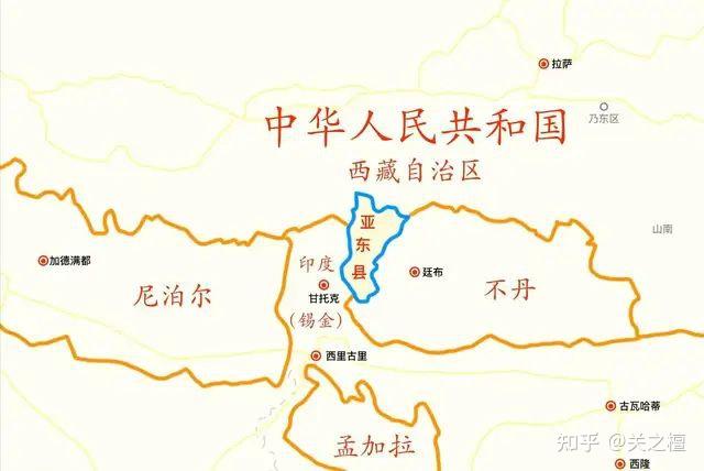 中国和不丹地图